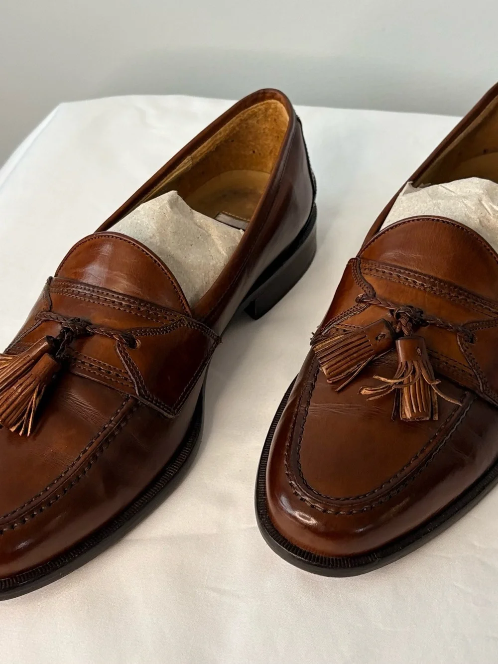 : Johnston & Murphy Italian Leather Tassel Loafers 8.5 M